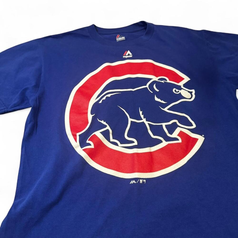 Majestic Athletic VTG 2000s Royal Blue Chicago Cubs Graphic T-Shirt — MEDIUM - Picture 3 of 5